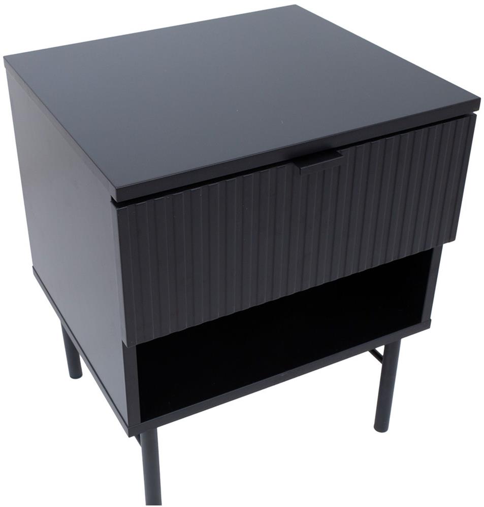 Nightstand Milton | size: Width: 45cm, Height: 55cm, Depth: 40cm | color: Black | image: 6 | variant: 1000475