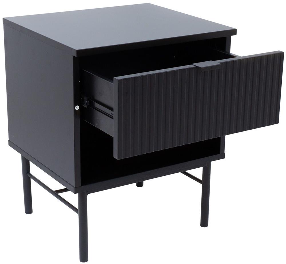Nightstand Milton | size: Width: 45cm, Height: 55cm, Depth: 40cm | color: Black | image: 7 | variant: 1000475