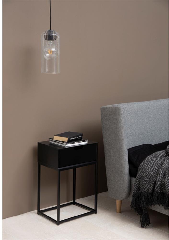 Nightstand Mitra 2 | size: Width: 40cm, Height: 61.5cm, Depth: 30cm | color: Black | image: 3 | variant: 1017689