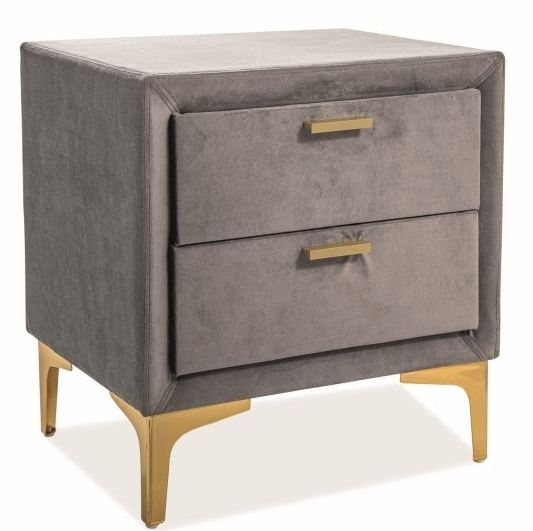 Nightstand Monako | size: Width: 53cm, Height: 56cm, Depth: 36cm | color: Gray | image: 0 | variant: 1000389