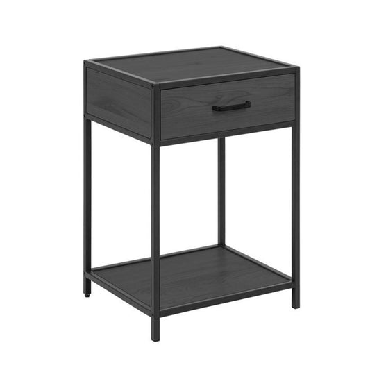 Nightstand Seaford 2 | size: Width: 42cm, Height: 63cm, Depth: 35cm | color: Black | image: 1 | variant: 1011703
