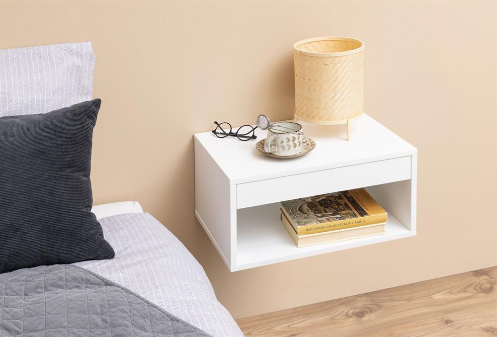 Nightstand Stamford | size: Width: 50cm, Height: 24.3cm, Depth: 35cm | color: White | image: 7 | variant: 1000301