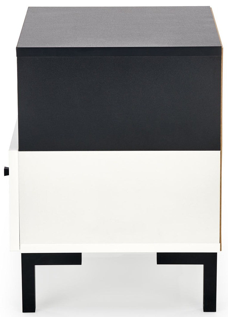 Nightstand West Burgess | size: Width: 40cm, Height: 52cm, Depth: 40cm | color: White/Black | image: 1 | variant: 1007547