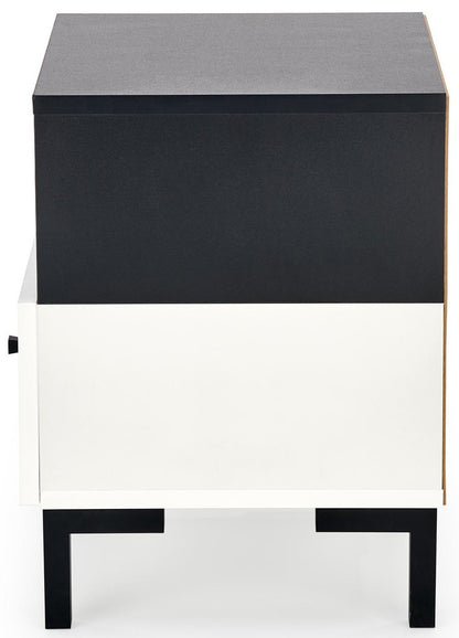 Nightstand West Burgess | size: Width: 40cm, Height: 52cm, Depth: 40cm | color: White/Black | image: 1 | variant: 1007547