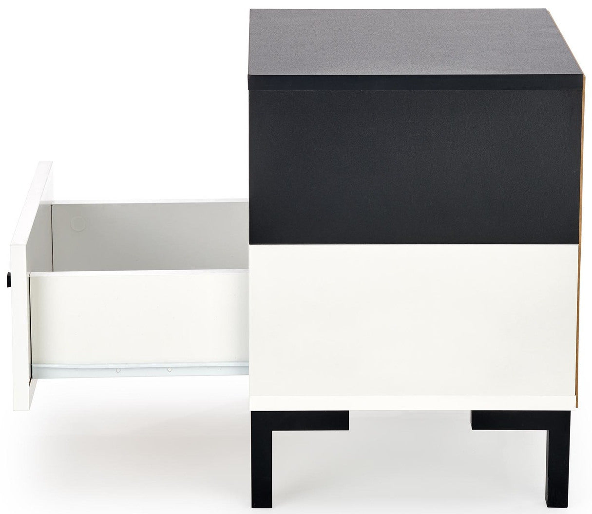 Nightstand West Burgess | size: Width: 40cm, Height: 52cm, Depth: 40cm | color: White/Black | image: 2 | variant: 1007547