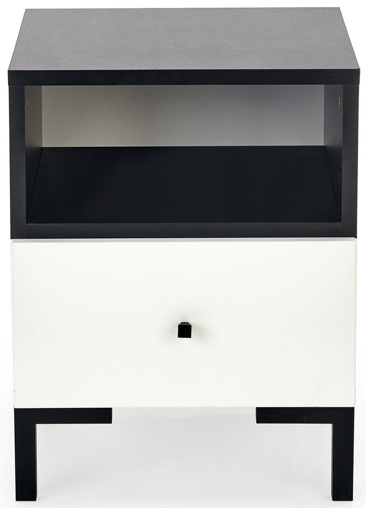 Nightstand West Burgess | size: Width: 40cm, Height: 52cm, Depth: 40cm | color: White/Black | image: 3 | variant: 1007547