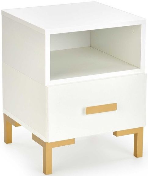 Nightstand West Burgess | size: Width: 40cm, Height: 52cm, Depth: 40cm | color: White | image: 0 | variant: 1007258