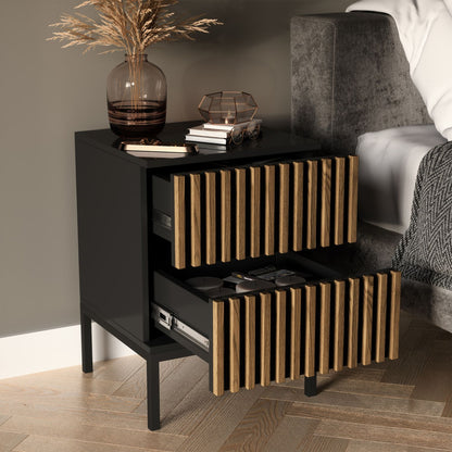 Nightstand West Welshpool | size: Width: 40cm, Height: 60cm, Depth: 40cm | color: Black/Oak | image: 3 | variant: 1017647