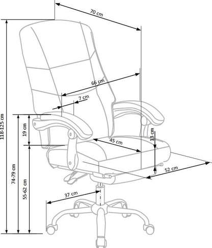 Office Chair Alvin | size: Width: 66cm, Height: 118cm, Depth: 70cm | color: Black | image: 10 | variant: 1011569