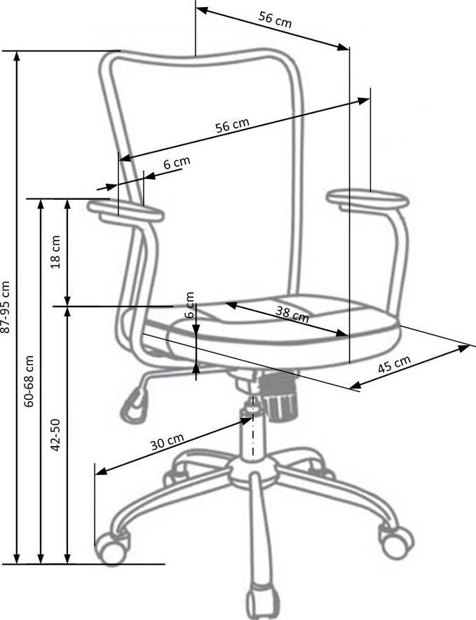 Office Chair Andy | size: Width: 56cm, Height: 95cm, Depth: 41cm | color: Pink | image: 2 | variant: 1005068