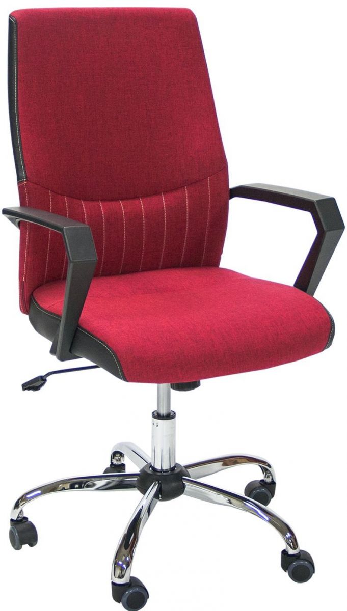 Office Chair Angelo | size: Width: 58cm, Height: 97-105cm, Depth: 59cm | color: Red | image: 1 | variant: 1005199