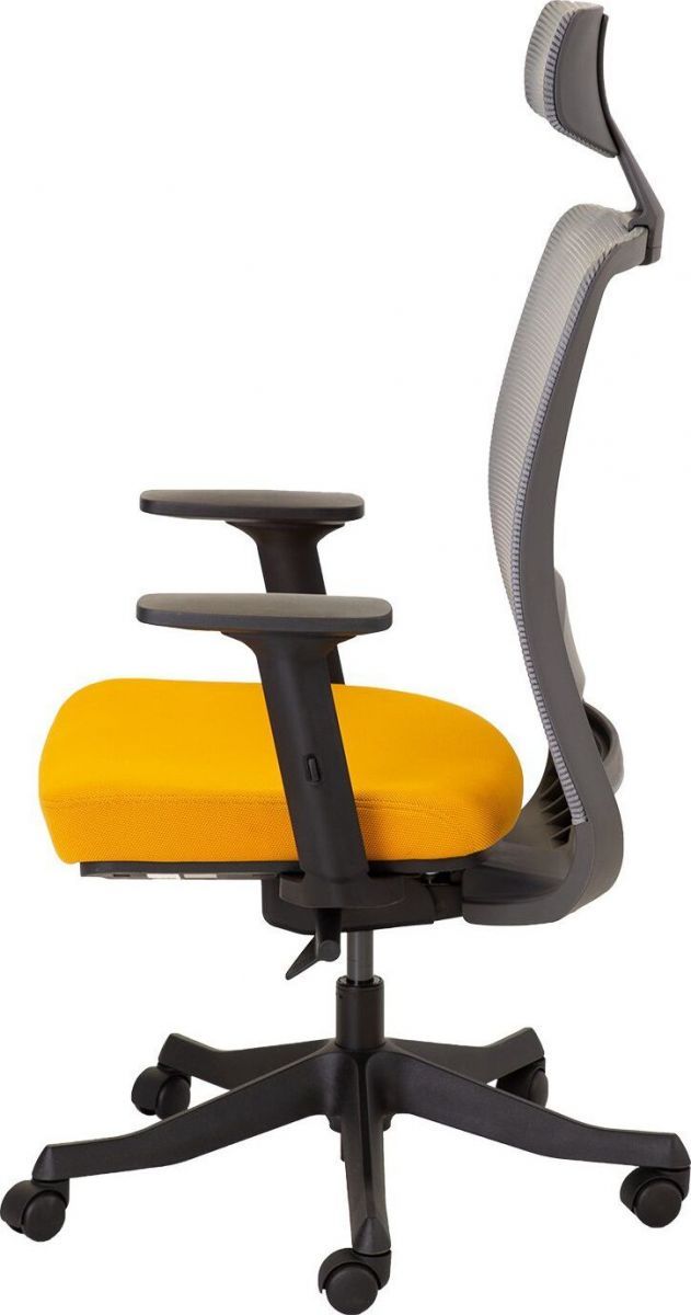 Office Chair Anggun | size: Width: 70cm, Height: 135.5cm, Depth: 70cm | color: Yellow | image: 2 | variant: 1005202