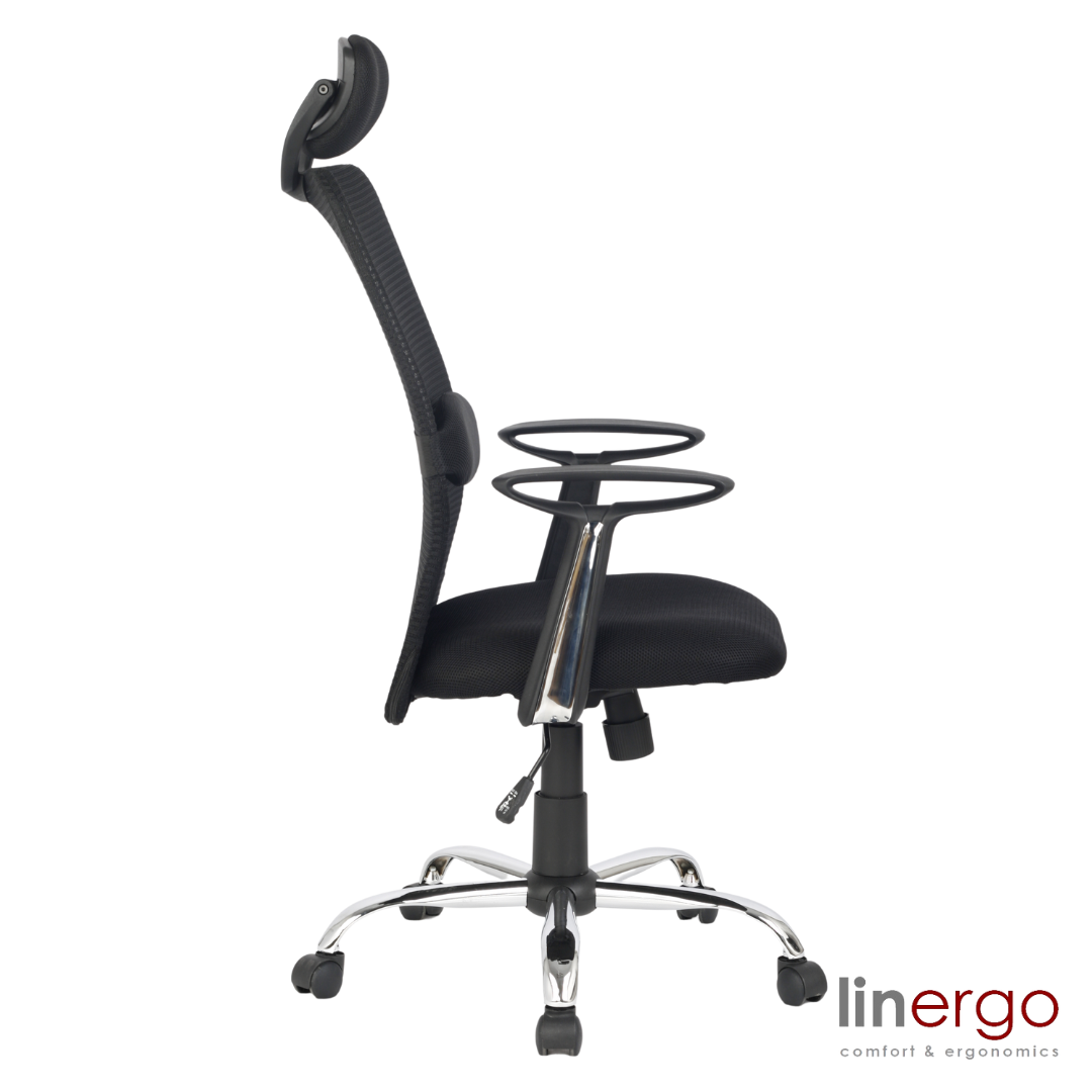 Office Chair Apollo Top Ergo | size: Width: 64cm, Height: 124cm, Depth: 54cm | color: Black | image: 1 | variant: 1014103