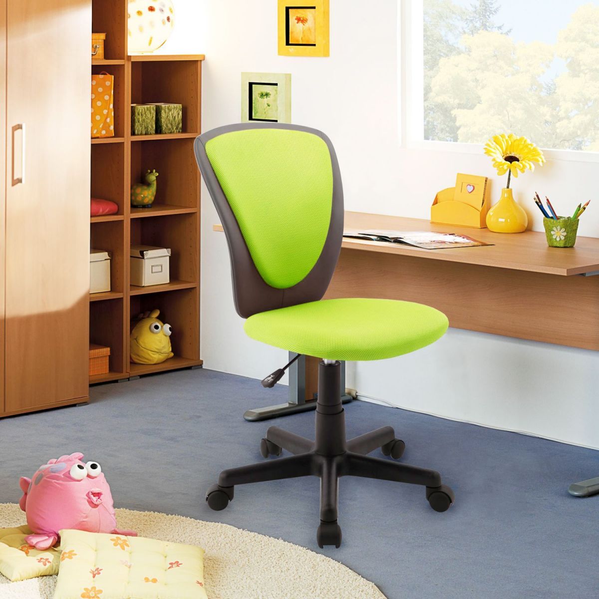 Office Chair Bianca | size: Width: 42cm, Height: 82-94cm, Depth: 51cm | color: Green | image: 2 | variant: 1005213