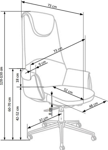 Office Chair Calvano | size: Width: 73cm, Height: 130cm, Depth: 73cm | color: Brown | image: 9 | variant: 1011586