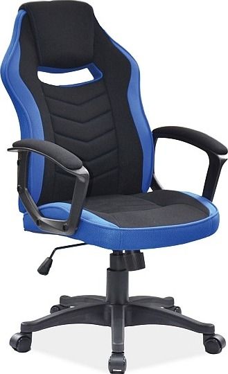 Office Chair Camaro | size: Width: 59cm, Height: 106-116cm, Depth: 49cm | color: Black/Blue | image: 1 | variant: 1005469