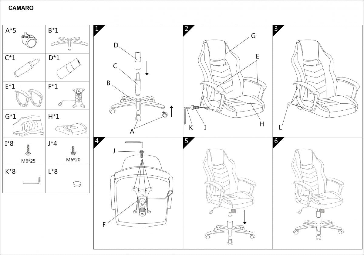 Office Chair Camaro | size: Width: 59cm, Height: 106-116cm, Depth: 49cm | color: Black/Blue | image: 2 | variant: 1005469