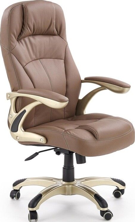 Office Chair Carlos | size: Width: 66cm, Height: 114cm, Depth: 70cm | color: Brown | image: 1 | variant: 1005079