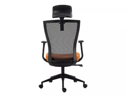 Office Chair Crewe | size: Width: 59cm, Height: 109cm, Depth: 48cm | color: Black/Orange | image: 3 | variant: 1004203