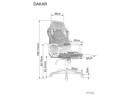 Office Chair Dakar | size: Width: 63cm, Height: 114cm, Depth: 48cm | color: Black/Red | image: 5 | variant: 1005383