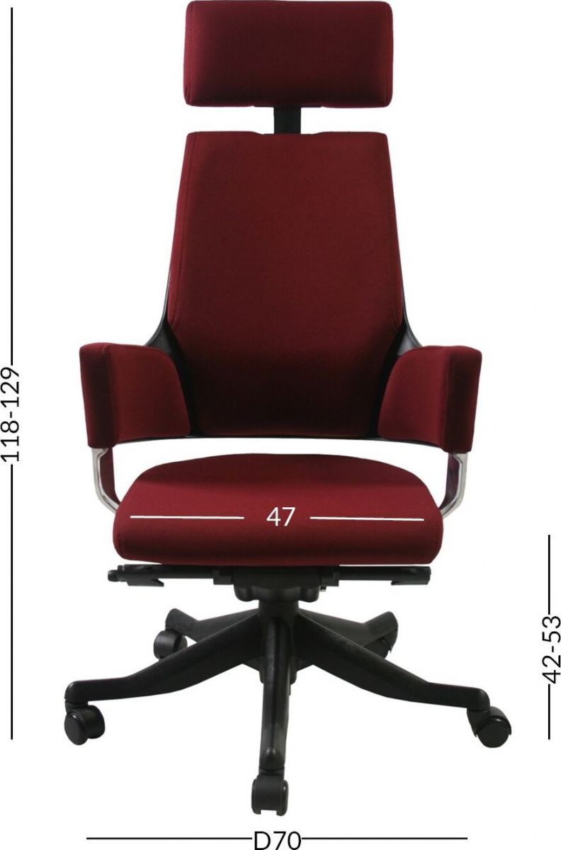 Office Chair Delphi | size: Width: 60cm, Height: 116-128.5cm, Depth: 47cm | color: Red | image: 2 | variant: 1005241