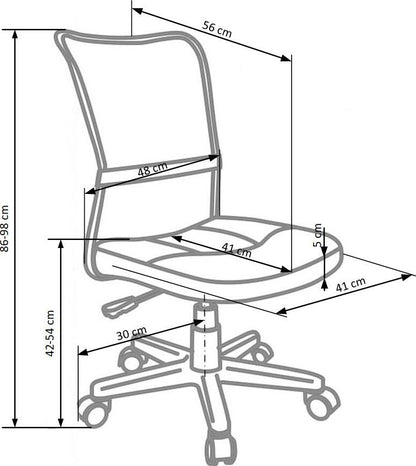 Office Chair Dingo | size: Width: 41cm, Height: 98cm, Depth: 56cm | color: Green | image: 3 | variant: 1005091