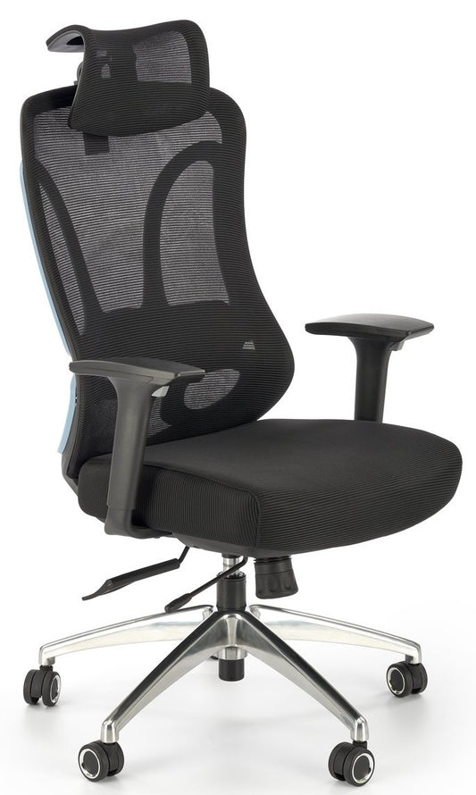 Office Chair Gilberto | size: Width: 64cm, Height: 121cm, Depth: 70cm | color: Black | image: 1 | variant: 1014089