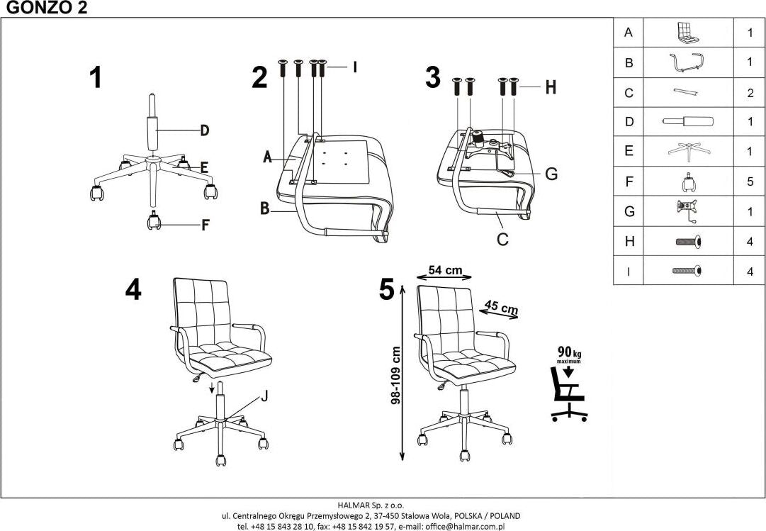 Office Chair Gonzo 2 | size: Width: 53cm, Height: 110cm, Depth: 60cm | color: Purple | image: 4 | variant: 1005116