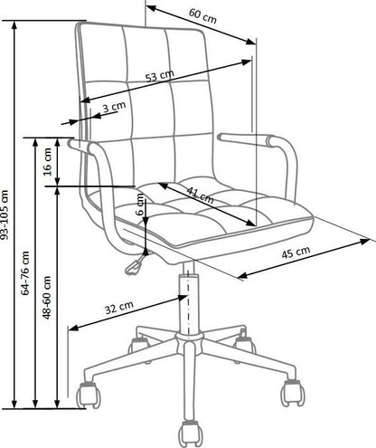 Office Chair Gonzo 4 | size: Width: 53cm, Height: 105cm, Depth: 60cm | color: Pink | image: 7 | variant: 1005121