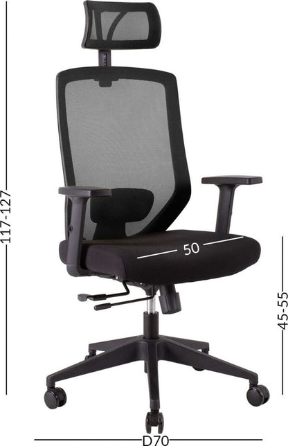 Office Chair Joy | size: Width: 64cm, Height: 115-125cm, Depth: 64cm | color: Black | image: 5 | variant: 1005267