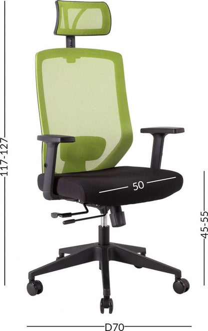 Office Chair Joy | size: Width: 64cm, Height: 115-125cm, Depth: 64cm | color: Green | image: 2 | variant: 1005268
