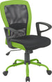 Office Chair Leno | size: Width: 60cm, Height: 91-98.5cm, Depth: 57cm | color: Green | image: 1 | variant: 1005272