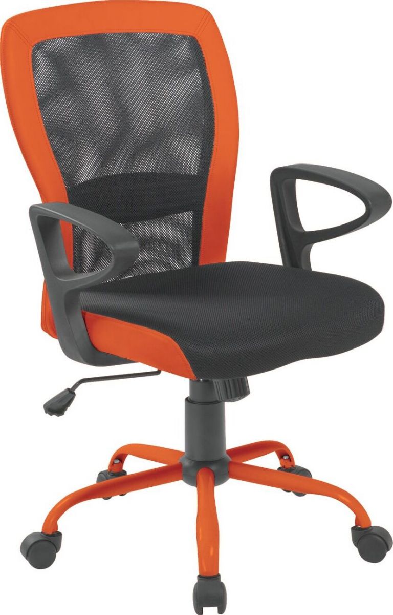 Office Chair Leno | size: Width: 60cm, Height: 91-98.5cm, Depth: 57cm | color: Orange | image: 1 | variant: 1005271