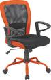 Office Chair Leno | size: Width: 60cm, Height: 91-98.5cm, Depth: 57cm | color: Orange | image: 1 | variant: 1005271
