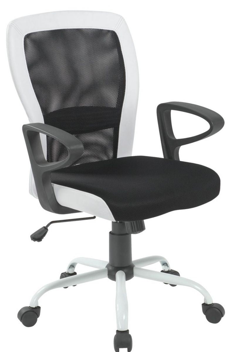 Office Chair Leno | size: Width: 60cm, Height: 91-98.5cm, Depth: 57cm | color: White | image: 1 | variant: 1005273