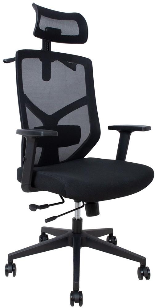 Office Chair Lina | size: Width: 64cm, Height: 128cm, Depth: 70cm | color: Black | image: 1 | variant: 1016782