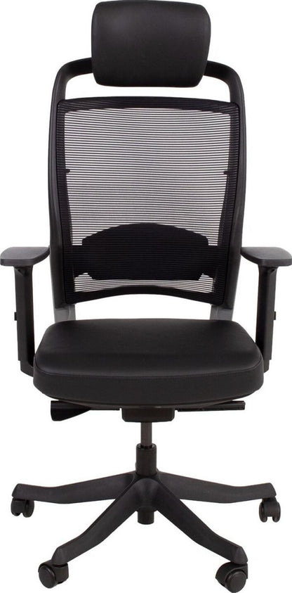 Office Chair Llangollen | size: Width: 62cm, Height: 129cm, Depth: 70cm | color: Black | image: 2 | variant: 1001175