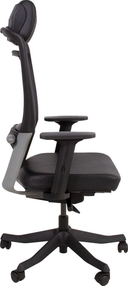Office Chair Llangollen | size: Width: 62cm, Height: 129cm, Depth: 70cm | color: Black | image: 3 | variant: 1001175