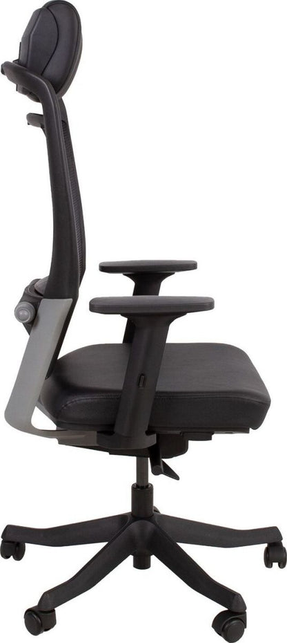 Office Chair Llangollen | size: Width: 62cm, Height: 129cm, Depth: 70cm | color: Black | image: 3 | variant: 1001175