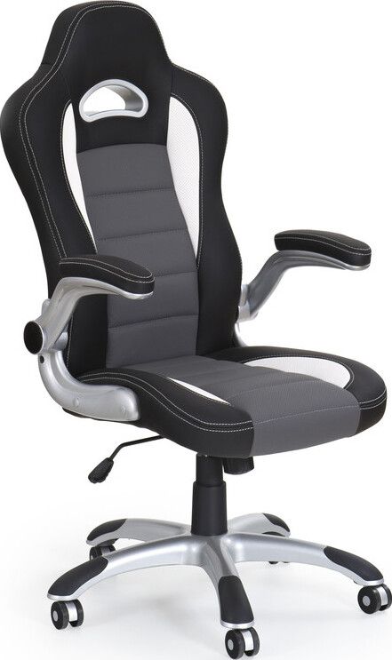 Office Chair Lotus | size: Width: 63cm, Height: 127cm, Depth: 65cm | color: Gray | image: 1 | variant: 1011626