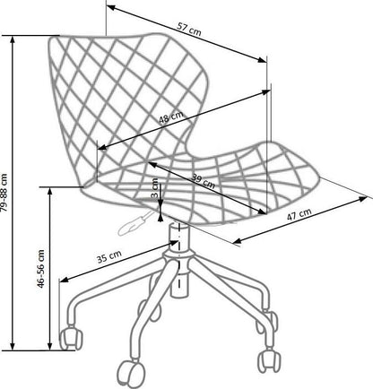 Office Chair Matrix 3 | size: Width: 48cm, Height: 88cm, Depth: 57cm | color: Gray | image: 6 | variant: 1005136