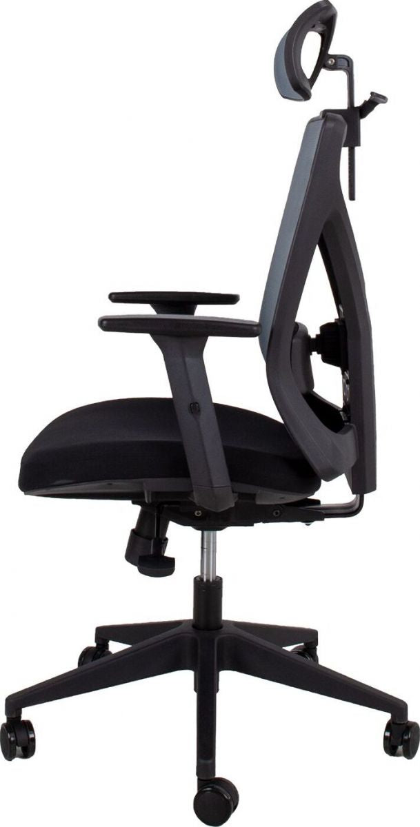 Office Chair Mike | size: Width: 64cm, Height: 110-120cm, Depth: 65cm | color: Gray | image: 3 | variant: 1005286