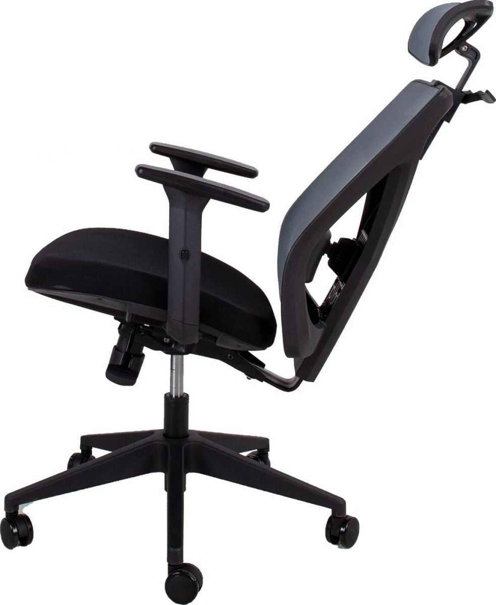 Office Chair Mike | size: Width: 64cm, Height: 110-120cm, Depth: 65cm | color: Gray | image: 5 | variant: 1005286