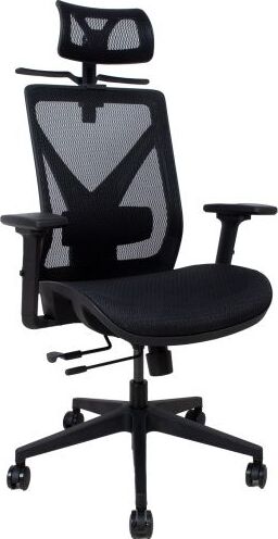 Office Chair Mike | size: Width: 64cm, Height: 120cm, Depth: 65cm | color: Black | image: 1 | variant: 1005287