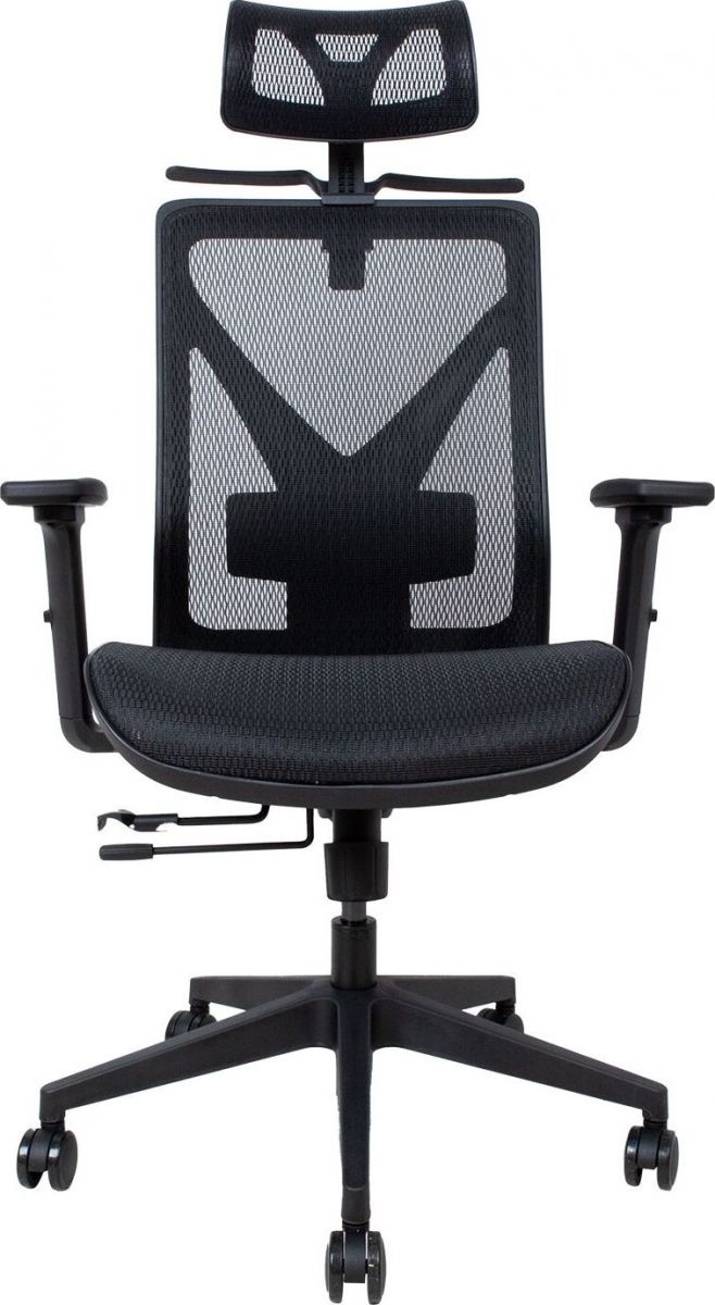 Office Chair Mike | size: Width: 64cm, Height: 120cm, Depth: 65cm | color: Black | image: 2 | variant: 1005287