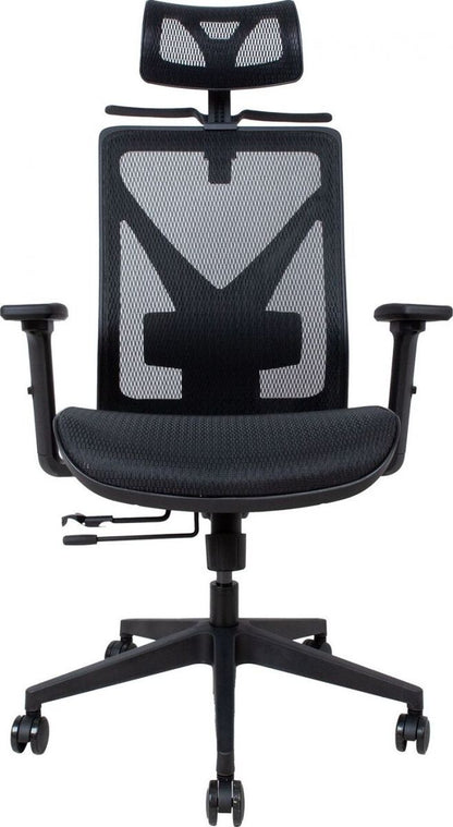 Office Chair Mike | size: Width: 64cm, Height: 120cm, Depth: 65cm | color: Black | image: 2 | variant: 1005287