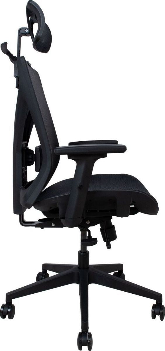 Office Chair Mike | size: Width: 64cm, Height: 120cm, Depth: 65cm | color: Black | image: 3 | variant: 1005287