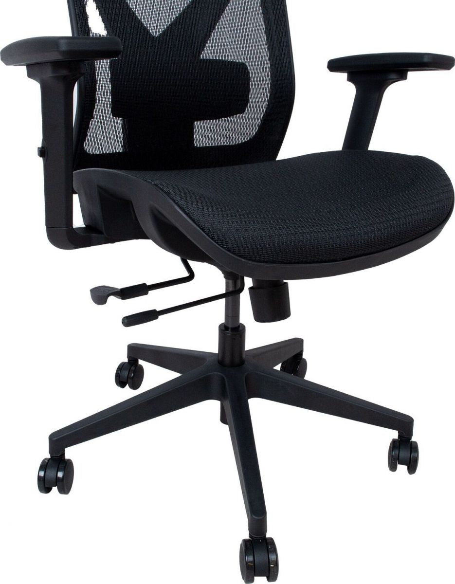 Office Chair Mike | size: Width: 64cm, Height: 120cm, Depth: 65cm | color: Black | image: 7 | variant: 1005287