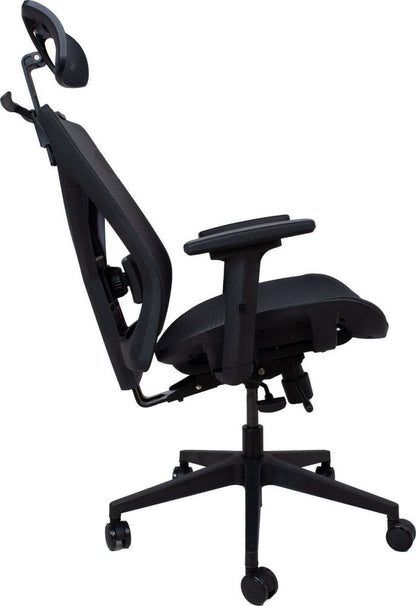 Office Chair Mike | size: Width: 64cm, Height: 120cm, Depth: 65cm | color: Black | image: 8 | variant: 1005287
