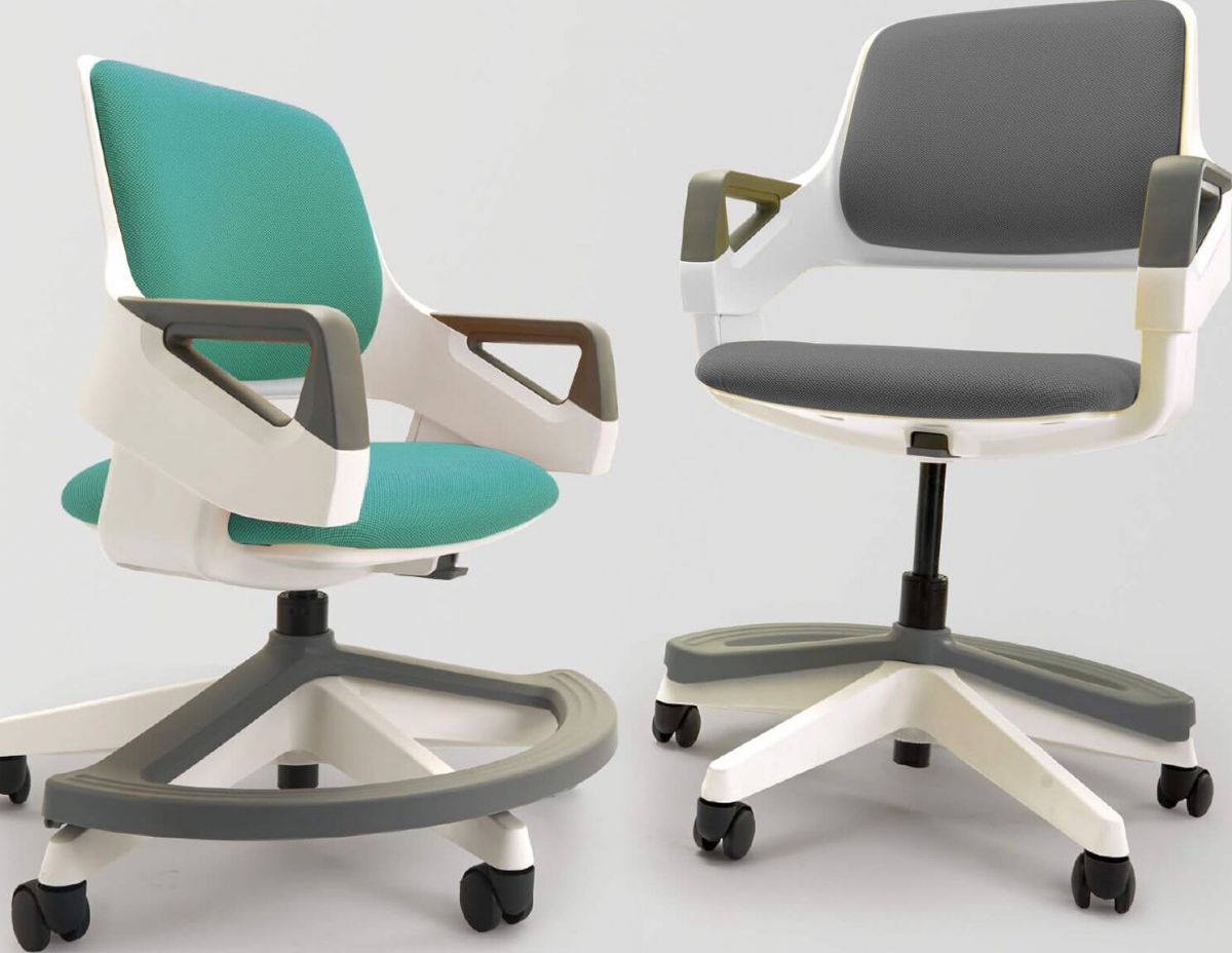 Office Chair Oswestry | size: Width: 64cm, Height: 76-93cm, Depth: 64cm | color: Blue | image: 4 | variant: 1001224